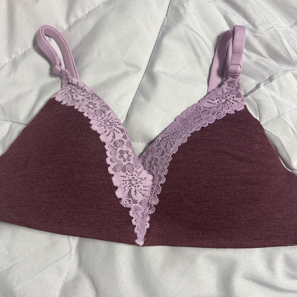 Victoria's Secret Lace Trim Bralette in Mauve and Lilac